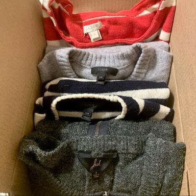 J. Crew Sweaters | - Lot Of Cozy Fall & Winter Preppy Sweaters (All Fit Size Small) | Color: Gray/Red | Size: S