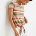 Madewell Tops | Madewell | Stripe Tie-Waist Tee | Color: Brown/Pink | Size: Xs