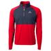 Men's Cutter & Buck Red/Navy Gonzaga Bulldogs Adapt Eco Knit Hybrid Recycled Quarter-Zip Pullover Top