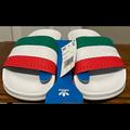 Adidas Shoes | Adidas Originals Adilette Italy Flag Slides/Sandals [G55378] Men’s Size 7 New. | Color: Green/White | Size: 7