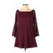 As U Wish Casual Dress - Mini: Burgundy Dresses - Women's Size X-Small