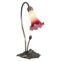 Meyda Lighting Pink/White Pond Lily 16 Inch Table Lamp - 12517