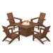 POLYWOOD Modern 5-Piece Adirondack Chair Conversation Set with Fire Pit Table