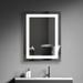 White Frame Rectangular LED Mirror Two-Color Temperature Vanity Mirror,Single Button Touch Switch，Anti-fog，Explosion-proof