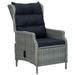 Reclining Patio Garden Chair with Cushions Poly Rattan, Light Gray - Single