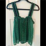 Anthropologie Tops | Anthropologie Green+Black Women's Laced Tank Top Size 2 | Color: Black/Green | Size: 2
