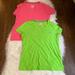 Adidas Tops | Lot Of 2 Adidas Ultimate Tees In Hot Pink Stripe & Neon Green | Color: Green/Pink | Size: Xl