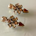 J. Crew Jewelry | Fabulous Pair Of Pierced Post Earrings Flexible Dangling From A Fixed Crystal | Color: Gold | Size: About Two Inches