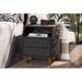 Latitude Run® Jonesy Beige Fabric 2-Drawer Wood Nightstand W/Top Shelf Wood/Upholstered in Gray/Black | 16.1 H x 18.5 W x 22 D in | Wayfair