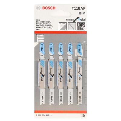 Bosch - Stichsägeblatt t 118 af Gesamt-L.92mm Zahnt.1,1-1,5mm BiM 5 St./Karte Image