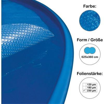 Extra Solarplane, Solarfolie für Pool achtform 625x360 cm, 230 µm