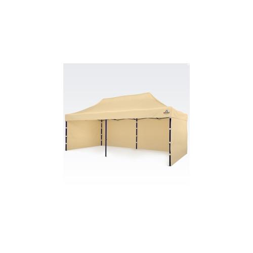 Hochzeitszelt 3x6m – mit 3 Wänden – Beige