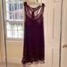 American Eagle Outfitters Dresses | Like New Plum, Bugle Beaded American Eagle Racer Back Dress With Slip. | Color: Purple | Size: L