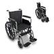 Mobiclinic®, Rollstuhl faltbar, Marsella, Schnellspanner-Rollen auf Knopfdruck, Robust, Sitzbreite 46 cm, Klappbare Fußstütze und Armlehnen, Bremshebel, Reifen 24 ", Rollstuhl für Behinderte