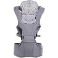 Baby Carrier Hip Seat Sling Frame Light Weight Ergonomic Lumbar Stool Mobile with Space Storage and Wind Cap for 3-36 Months Baby (Color : Gray)