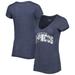 Women's New Era Heathered Navy Denver Broncos Training Camp V-Neck T-Shirt
