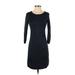 Ann Taylor LOFT Casual Dress - Sweater Dress: Blue Tweed Dresses - Women's Size X-Small Petite