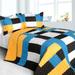 Vermicelli-Quilted Patchwork Geometric Quilt Set Full/Queen