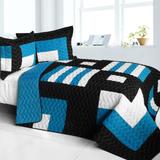 Vermicelli-Quilted Patchwork Quilt Set Full/Queen