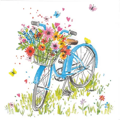 Papierservietten Fahrrad, 33 x 33 cm, 20 Stück Image