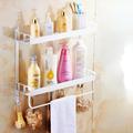 Rebrilliant Bathroom Shelf Space Aluminum Towel Rack Toilet Bathroom Gargle Stand Toilet Wall Hanging in Gray | Wayfair