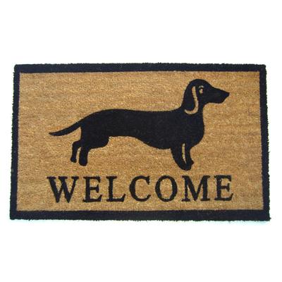 Dog Welcome Coir Mat With Vinyl Backing Floor Coverings by Nature Mats by Geo in Multi
