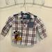 Disney Shirts & Tops | Disney Baby Boy's Long Sleeve Button Plaid Shirt. Size 6-9 Months | Color: White | Size: 6-9mb