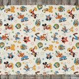 Disney Bedding | Disney Babies Mickey Mouse Stars Flat Crib Toddler Baby Sheet Donald Pluto Goofy | Color: White | Size: Crib