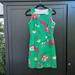 J. Crew Dresses | J. Crew Green Woven Cotton Sleeveless Floral Dress Size 0 | Color: Green/Pink | Size: 0