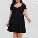 Torrid Dresses | Black Challis Lace-Up Skater Dress | Color: Black | Size: 4x