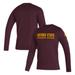 Men's adidas Maroon Arizona State Sun Devils Sideline Locker Strikethrough Creator AEROREADY Long Sleeve T-Shirt