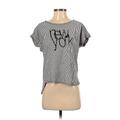 Vince Camuto Short Sleeve Top Black Tops - Women's Size P