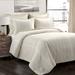 Lush Decor Farmhouse Drew Stripe Silver-Infused Antimicrobial 5 Piece Comforter Set