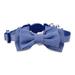 Blue Seersucker Breakaway Bowtie Kitten Collar