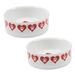 Heart Paw Pet Bowl, 1.5 Cups, Set of 2, Medium, Red