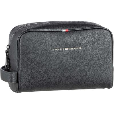 Tommy Hilfiger Kulturbeutel Essential PU Washbag Black Schwarz Herren