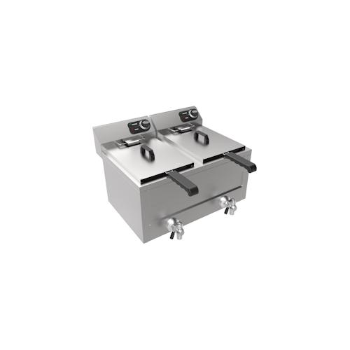 Chefgastro Elektro Tischfritteuse 2X8L 2X3Kw BxTxH 800x700x328mm