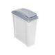 25L Litres Heavy Duty Plastic Slimline Bin "Clear/Cool Gray" Indoor Dry Recycling Waste Bin with Flip Flap Lid/Removable Lid Bin Dustbin Rubbish Trash Bin for Home Kitchen Pet Food Storage (Set of 5)