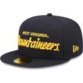 Men's New Era Navy West Virginia Mountaineers Script Original 59FIFTY Fitted Hat