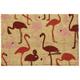 Relaxdays - Fußmatte Kokos, Türvorleger mit Flamingos, 40 x 60 cm, rutschfest, Fußabtreter für