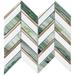 Belluno Designs Stella 1" x 3" Chevron Metal Marble Mosaic Wall Tile Mixed Material/Metal in Green/White/Yellow | 3 H x 1 W x 0.38 D in | Wayfair