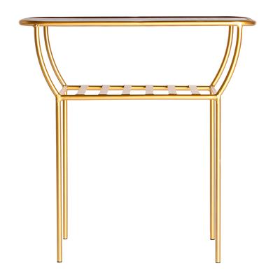 Table Basse en Fer, de couleur Doré, 61x32x60 cm