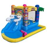 Magic Jump Minions Outdoor Bounce House Water Slide w/ Pool in Blue/Yellow | 79.2 H x 145.2 W x 109.2 D in | Wayfair BH-DM-MPR-12