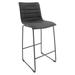 LeisureMod Brooklyn Modern Leather Barstool with Black Sled Base - 29.9"