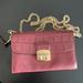 Coach Bags | Coach Maroon With Gold Chain Strap Clutch/Wristlet Leather | Color: Gold | Size: 8” X 5 “