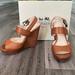 Coach Shoes | Coach Joanna Veg Leather Whiskey Wedges Size 7 | Color: Tan | Size: 7