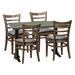 4-person Dining Set - Gray Top W/Ladder Back Side Chair Wood/Upholstered in Brown/Gray Restaurant Furniture by Barn Furniture | Wayfair