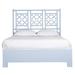 David Francis Furniture Lattice Back Standard Bed Wood/Wicker/Rattan in Blue | 60 H x 63.5 W x 85 D in | Wayfair B4025BED-Q-S151