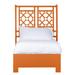 David Francis Furniture Lattice Back Standard Bed Wood/Wicker/Rattan in Orange | 60 H x 42 W x 78.5 D in | Wayfair B4025BED-T-S149