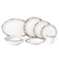 Lorren Home Trends Lorren Home 50 Piece New Bone China Dinnerware Set Service For 8-cashmere Bone China/Ceramic in Gray/White | Wayfair CASHMERE-50